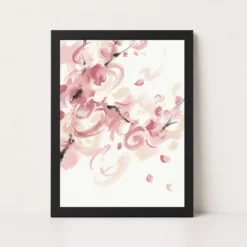 Abstract Cherry Blossom Pink White Japanese Inspired Art Photo Frame
