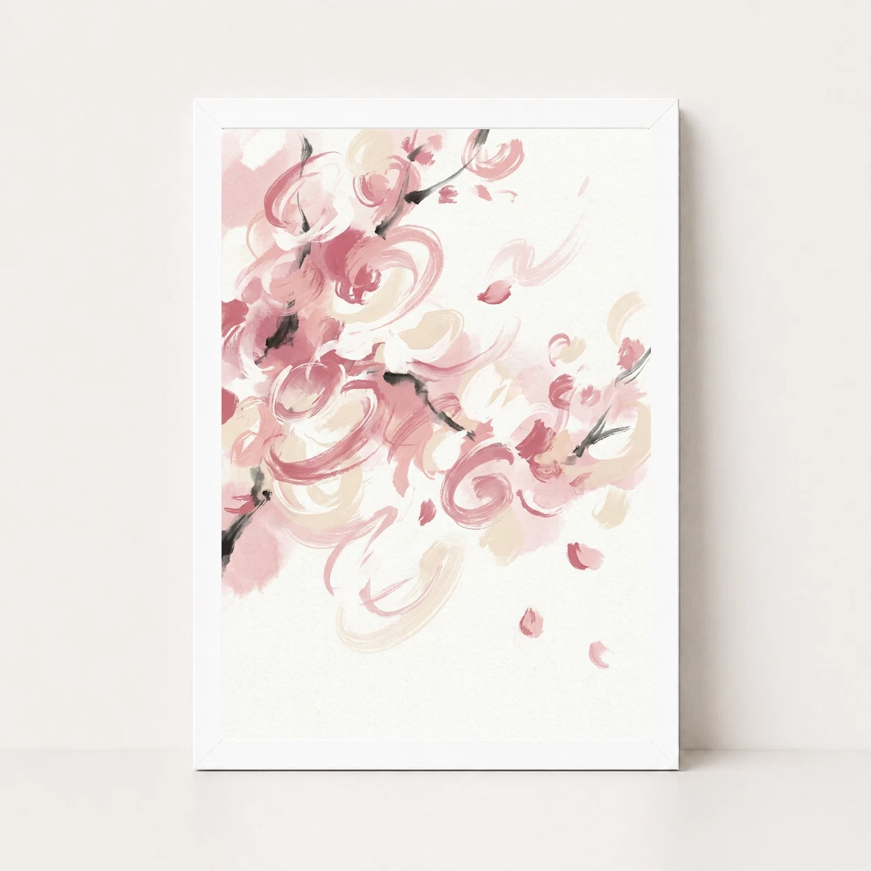 Abstract Cherry Blossom Pink White Japanese Inspired Art Photo Frame 6 Abstract Cherry Blossom Pink White Japanese Inspired Art Photo Frame - Image 6