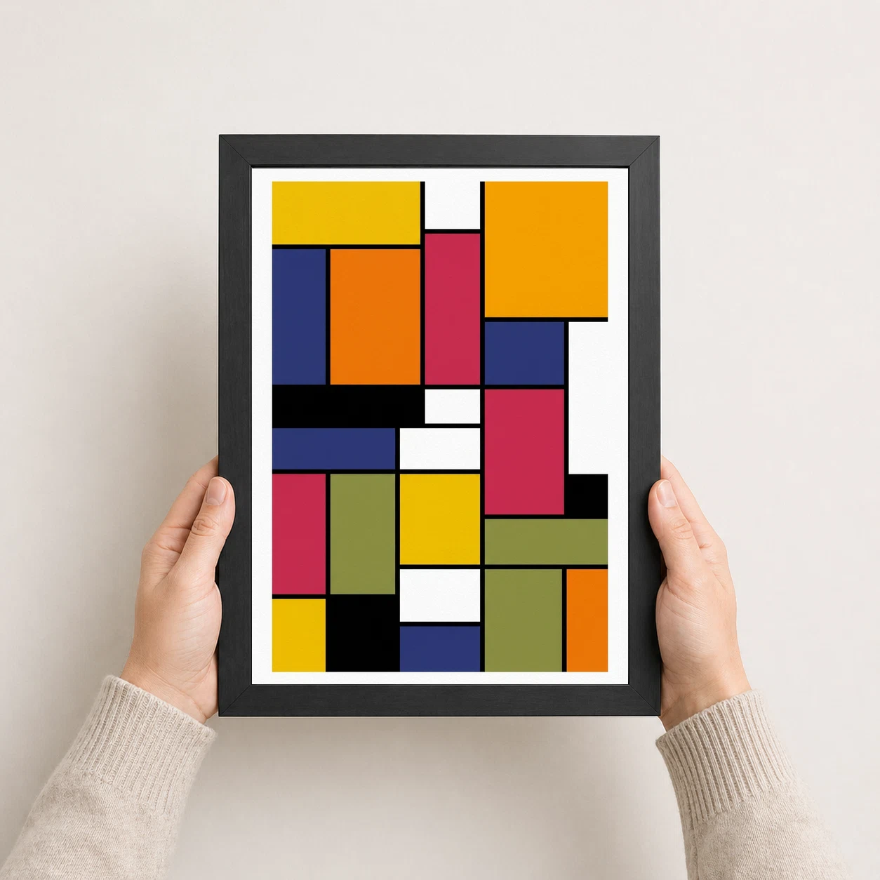 Abstract Color Blocks Mondrian Indian Modern Bold Art Photo Frame 4 Abstract Color Blocks Mondrian Indian Modern Bold Art Photo Frame - Image 4