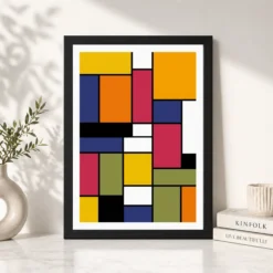 Alternative view of Abstract Color Blocks Mondrian Indian Modern Bold Art Photo Frame