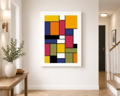 Abstract Color Blocks Mondrian Indian Modern Bold Art Photo Frame 14 abstract color blocks mondrian indian modern bold art 10 white 2