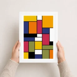 Abstract Color Blocks Mondrian Indian Modern Bold Art Photo Frame 15 abstract color blocks mondrian indian modern bold art 10 white 3