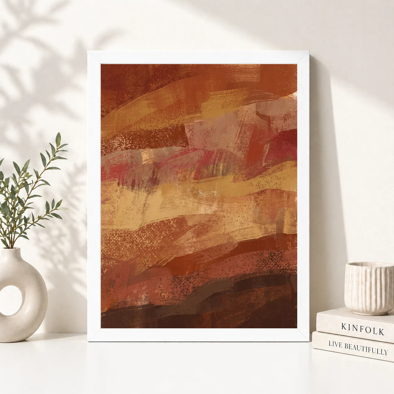 Abstract Earth Tones Clay Ochre Rajasthani Palette Art Photo Frame 2 Abstract Earth Tones Clay Ochre Rajasthani Palette Art Photo Frame - Image 2