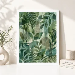 Alternative view of Abstract Forest Greens Botanical Contemporary Calming Art Photo Frame