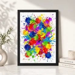 Alternative view of Abstract Indian Festival Holi Colors Joyful Splatter Art Photo Frame