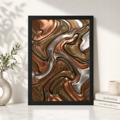 Alternative view of Abstract Metallic Copper Bronze Silver Luxury Premium Art Photo Frame