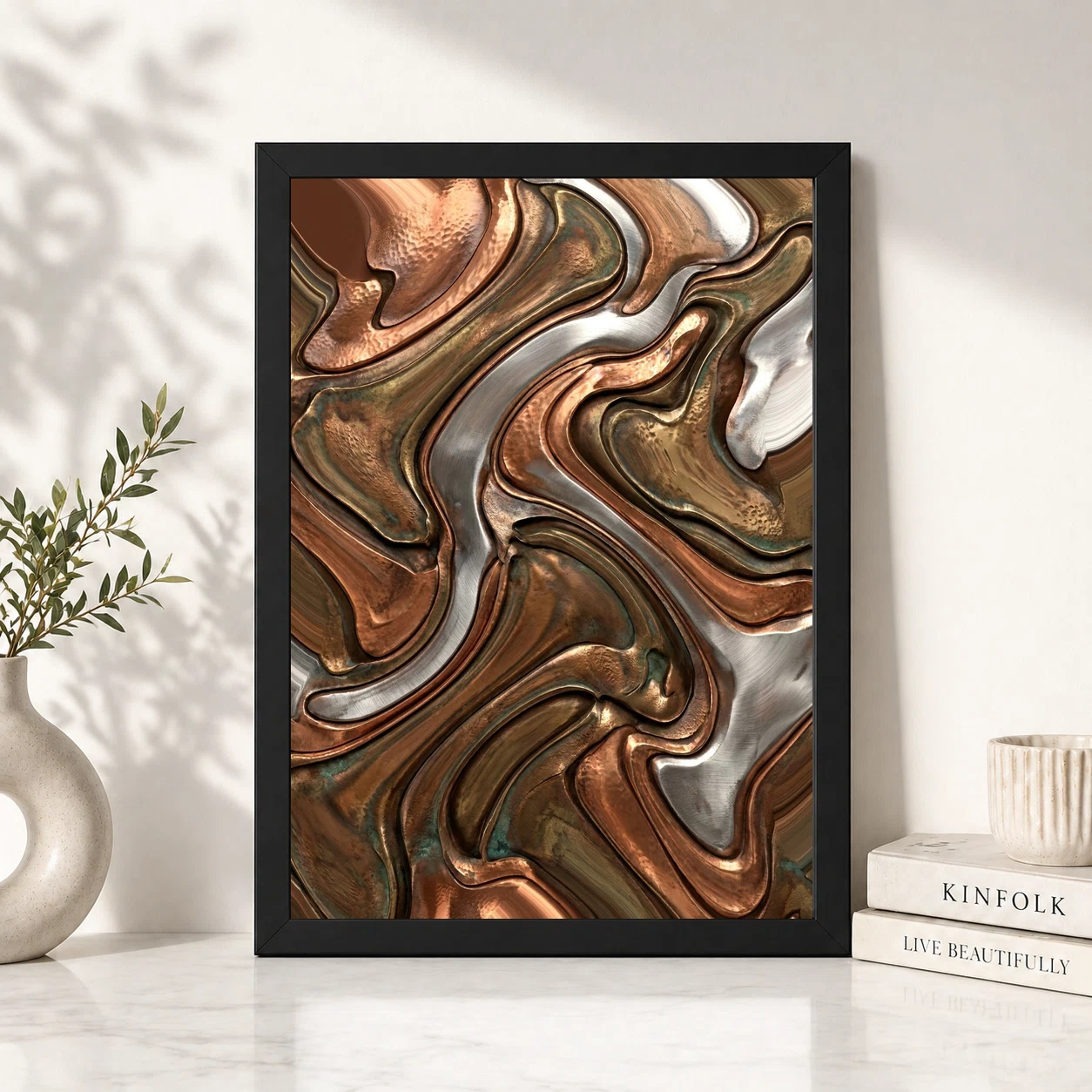 Abstract Metallic Copper Bronze Silver Luxury Premium Art Photo Frame 2 Abstract Metallic Copper Bronze Silver Luxury Premium Art Photo Frame - Image 2
