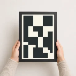 Abstract Minimalist Two Color Bold Blocks Contemporary Art Photo Frame 15 abstract minimalist two color bold blocks contemporary art 16 black 3