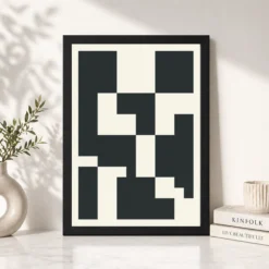 Abstract Minimalist Two Color Bold Blocks Contemporary Art Photo Frame 13 abstract minimalist two color bold blocks contemporary art 16 black 4
