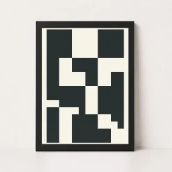 Abstract Minimalist Two Color Bold Blocks Contemporary Art Photo Frame