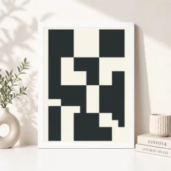 Alternative view of Abstract Minimalist Two Color Bold Blocks Contemporary Art Photo Frame