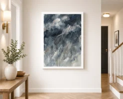 Abstract Monsoon Dark Blues Greys Silver Rain Storm Art Photo Frame 14 abstract monsoon dark blues greys silver rain storm art 07 white 2