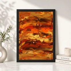 Alternative view of Abstract Sunset Orange Red Gold Layers Expressionism Art Photo Frame