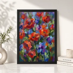 Abstract Vibrant Florals Impressionist Brushwork Garden Art Photo Frame 13 abstract vibrant florals impressionist brushwork garden art 09 black 4