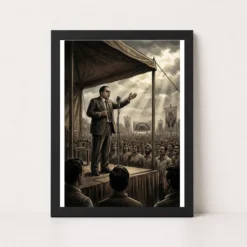 Ambedkar Addressing Crowd Social Justice Speech Dramatic Art Photo Frame