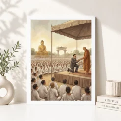 Alternative view of Ambedkar Buddha Dhamma Conversion Nagpur 1956 Historic Art Photo Frame