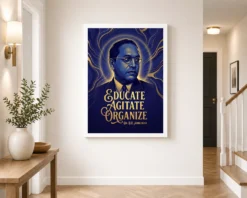 Ambedkar Educate Agitate Organize Quote Blue Gold Poster Art Photo Frame 14 ambedkar educate agitate organize quote blue gold poster art 10 white 2