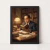 Ambedkar Reading Law Books Scholar Lamp Light Intellectual Art Photo Frame 17 ambedkar reading law books scholar lamp light intellectual art 02 black main