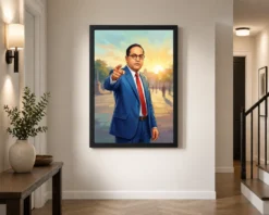 Ambedkar Statue Blue Suit Pointing Motivational Poster Art Photo Frame 14 ambedkar statue blue suit pointing motivational poster art 04 black 2