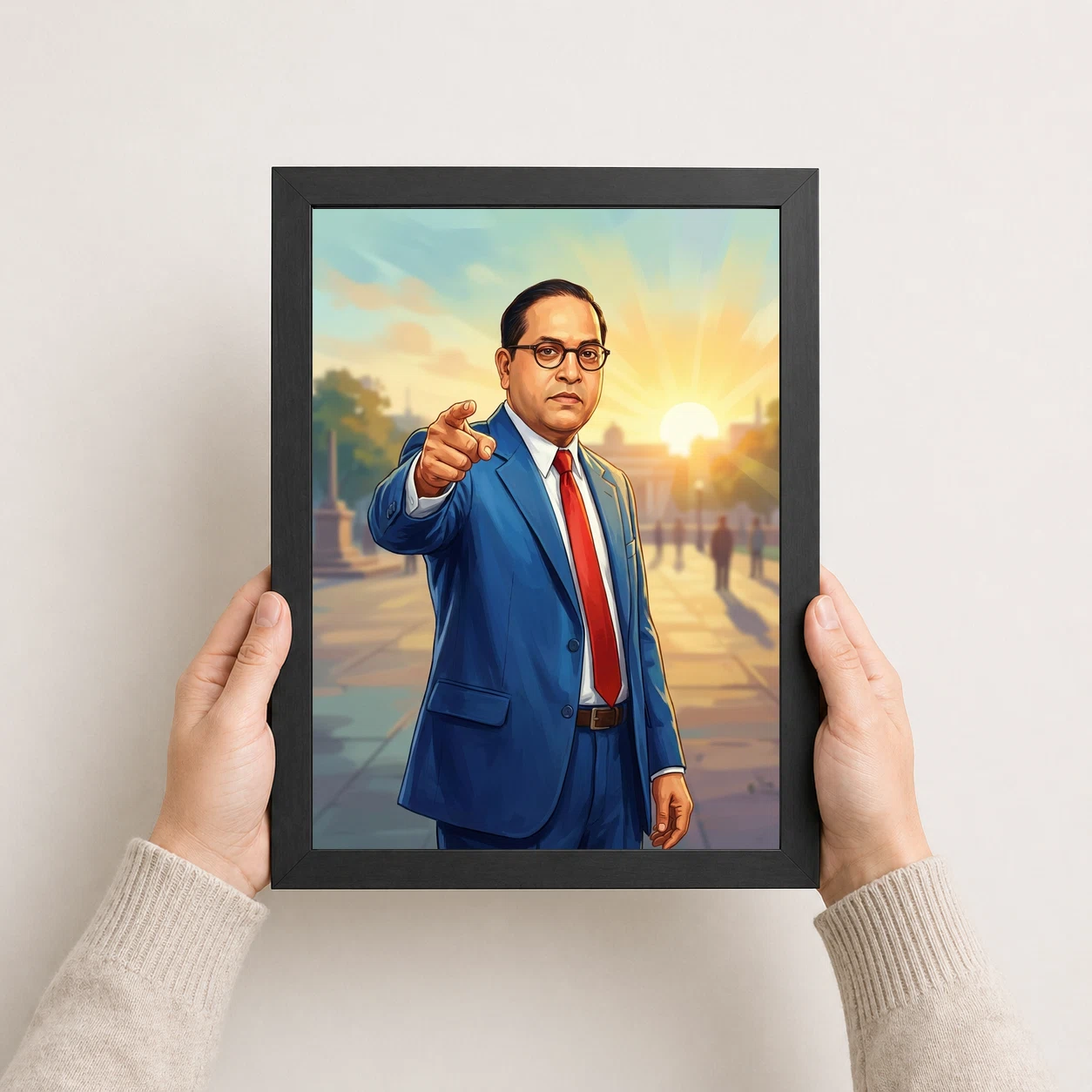 Ambedkar Statue Blue Suit Pointing Motivational Poster Art Photo Frame 8 Ambedkar Statue Blue Suit Pointing Motivational Poster Art Photo Frame - Image 8