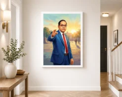 Ambedkar Statue Blue Suit Pointing Motivational Poster Art Photo Frame 11 ambedkar statue blue suit pointing motivational poster art 04 white 2