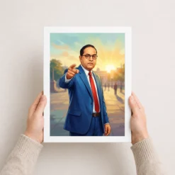 Ambedkar Statue Blue Suit Pointing Motivational Poster Art Photo Frame 12 ambedkar statue blue suit pointing motivational poster art 04 white 3