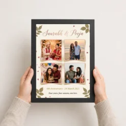 Anniversary Collage 4 Photos Memories Love Story Photo Frame 10 anniversary collage 4 photos memories love story photo frame 01 black 3