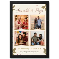 Anniversary Collage 4 Photos Memories Love Story Photo Frame