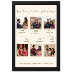 Anniversary Collage 6 Photos Journey Timeline Romantic Photo Frame