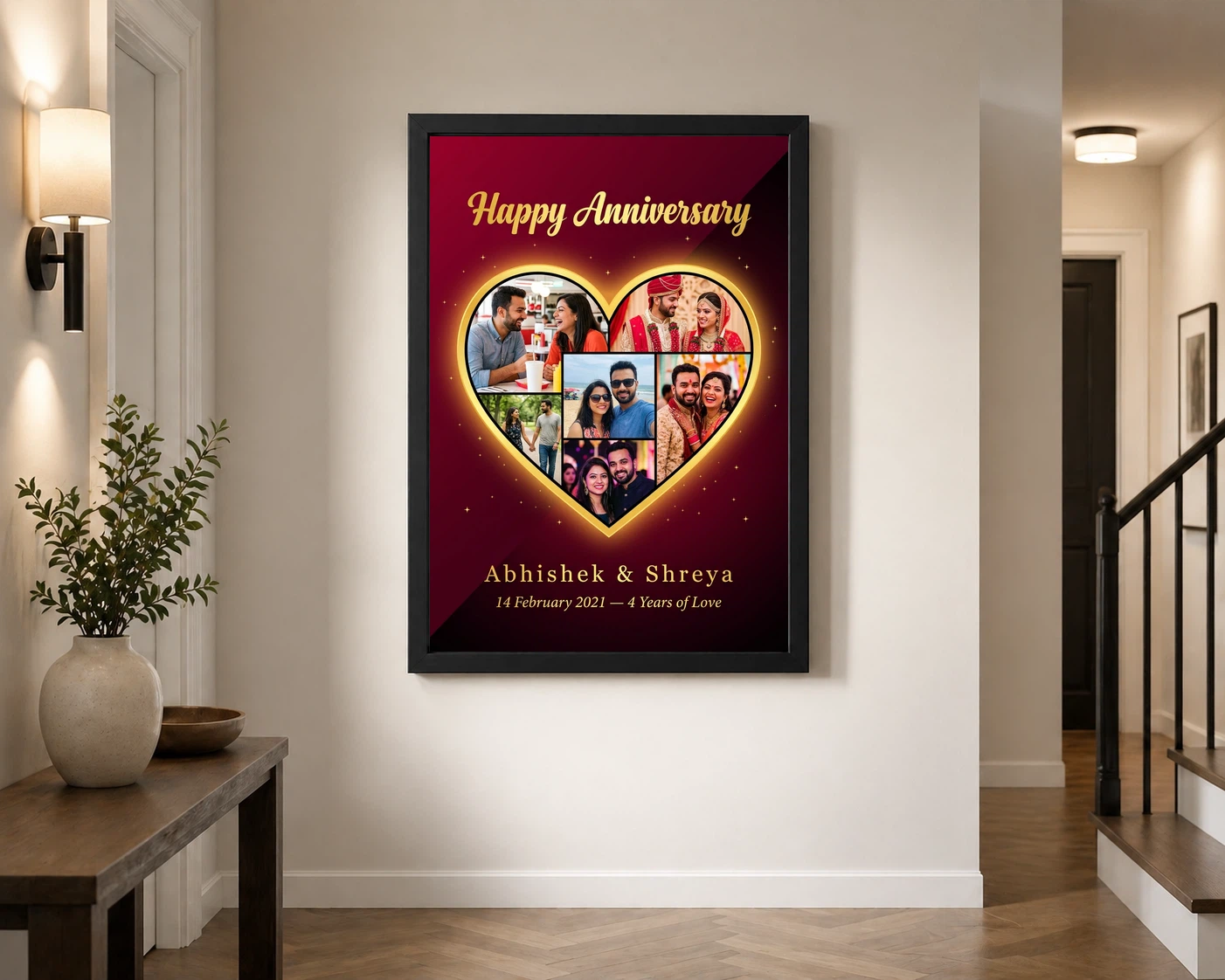 Anniversary Heart Collage Rose Photos Romantic Couple Photo Frame 2 Anniversary Heart Collage Rose Photos Romantic Couple Photo Frame - Image 2