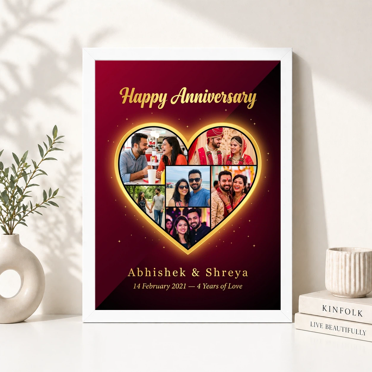 Anniversary Heart Collage Rose Photos Romantic Couple Photo Frame 8 Anniversary Heart Collage Rose Photos Romantic Couple Photo Frame - Image 8