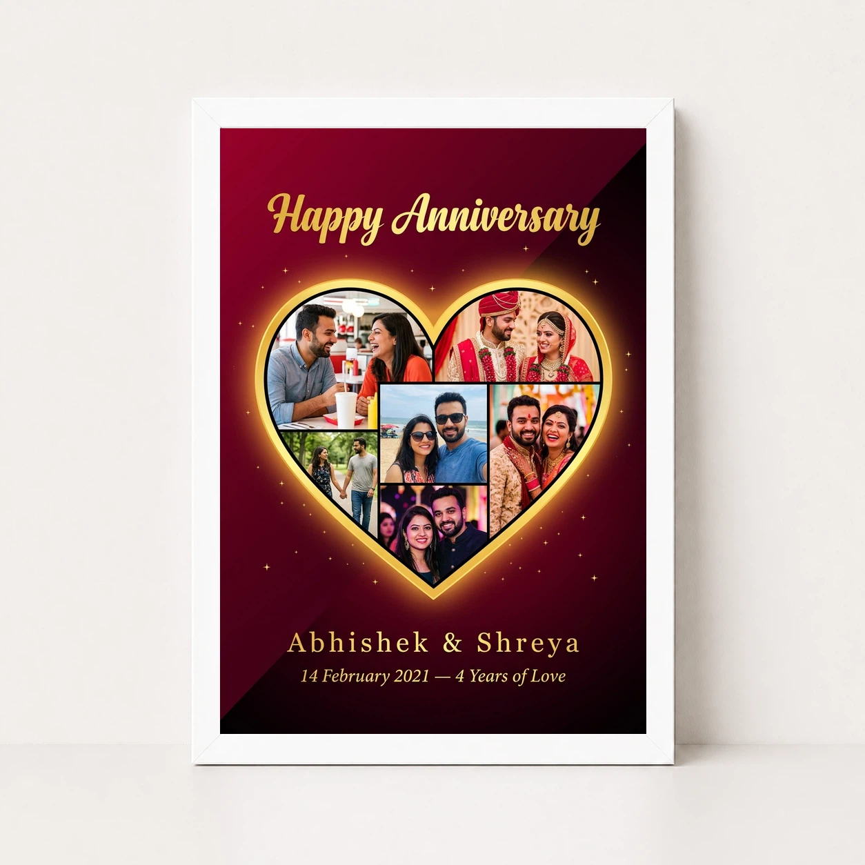 Anniversary Heart Collage Rose Photos Romantic Couple Photo Frame 5 Anniversary Heart Collage Rose Photos Romantic Couple Photo Frame - Image 5