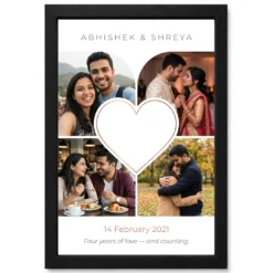 Anniversary Heart Shaped Collage Love Mosaic Couple Photo Frame