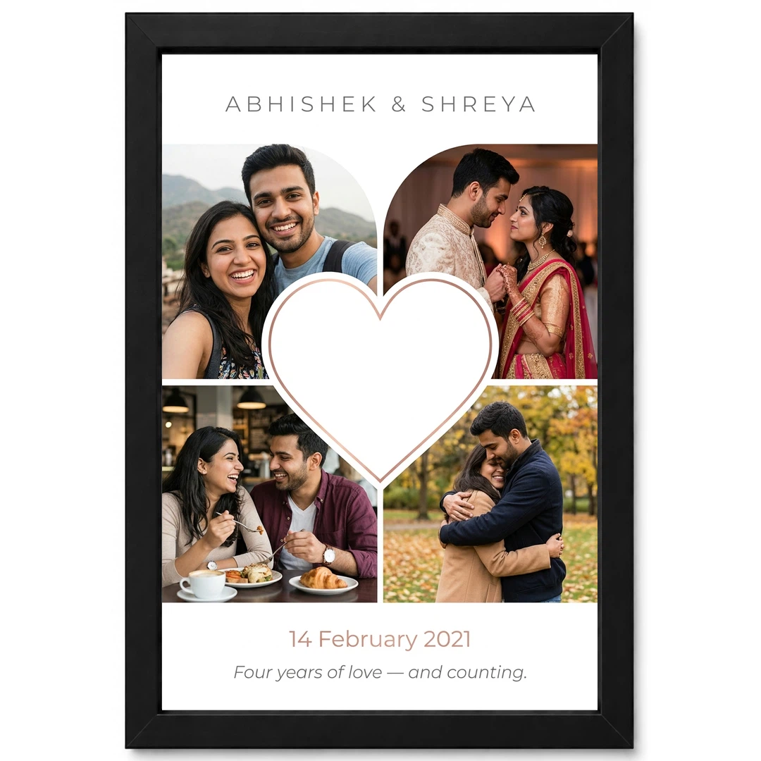 Anniversary Heart Shaped Collage Love Mosaic Couple Photo Frame 1 Anniversary Heart Shaped Collage Love Mosaic Couple Photo Frame