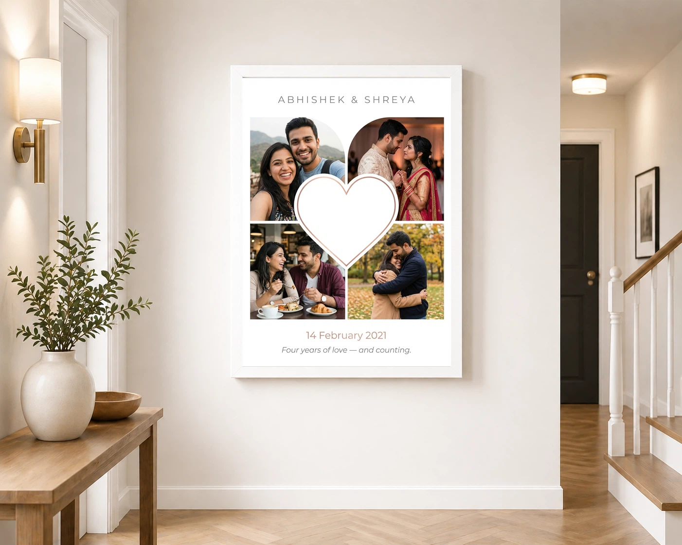 Anniversary Heart Shaped Collage Love Mosaic Couple Photo Frame 6 Anniversary Heart Shaped Collage Love Mosaic Couple Photo Frame - Image 6