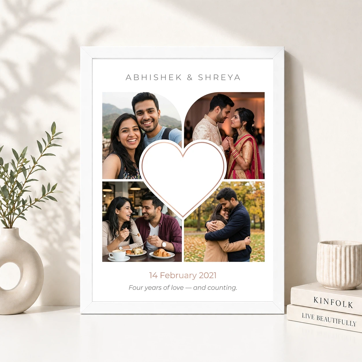 Anniversary Heart Shaped Collage Love Mosaic Couple Photo Frame 8 Anniversary Heart Shaped Collage Love Mosaic Couple Photo Frame - Image 8