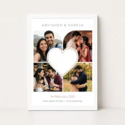 Anniversary Heart Shaped Collage Love Mosaic Couple Photo Frame 12 anniversary heart shaped collage love mosaic couple photo frame 03 white main