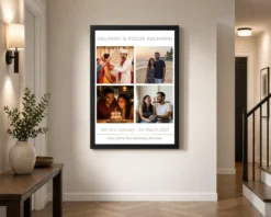 Alternative view of Anniversary Photo Collage 4 Images Vintage Heart Love Photo Frame