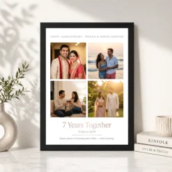 anniversary photo collage frame floral heart couple love photo frame 03 black 4
