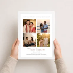 anniversary photo collage frame floral heart couple love photo frame 03 white 3