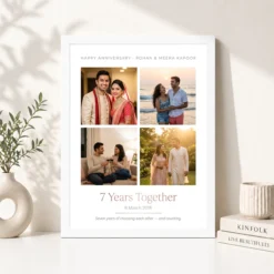 anniversary photo collage frame floral heart couple love photo frame 03 white 4