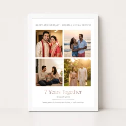 anniversary photo collage frame floral heart couple love photo frame 03 white main