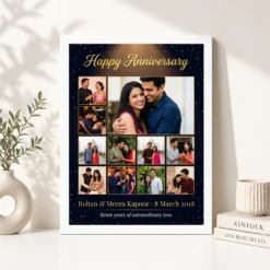 anniversary photo collage frame rose gold elegant love photo frame 02 white 4