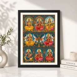 ashtalakshmi eight forms lakshmi traditional festival art 05 black 4