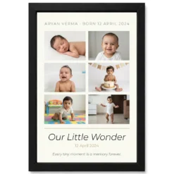 Baby Collage Frame Floral Pink Precious Moments Photo Frame