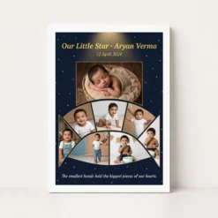 Baby Collage Frame Sky Blue Stars First Year Memories Photo Frame 12 baby collage frame sky blue stars first year memories photo frame 02 white main