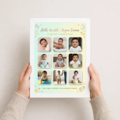 Baby Collage Frame Soft Pastel Memories Milestone Photo Frame 14 baby collage frame soft pastel memories milestone photo frame 01 white 3