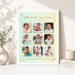 Baby Collage Frame Soft Pastel Memories Milestone Photo Frame 15 baby collage frame soft pastel memories milestone photo frame 01 white 4