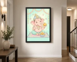 baby ganesha ladoo cute pastel festive illustration art 12 black 2
