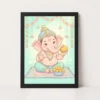 baby ganesha ladoo cute pastel festive illustration art 12 black main